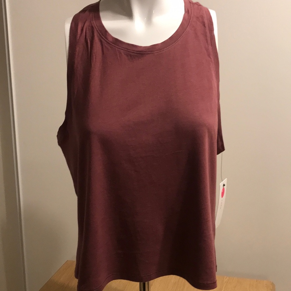 Yogalicious Women's Muscle Tee in Mauve taupe colour